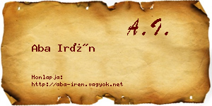Aba Irén névjegykártya